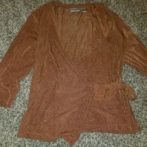 Chico's size 1.5 (Large/12) snake skin wrap blouse